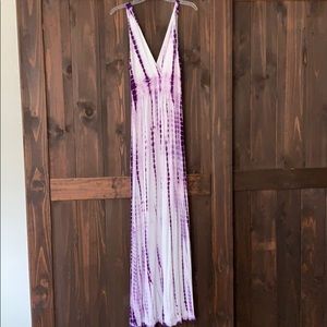 Purple and White Maxi Dress